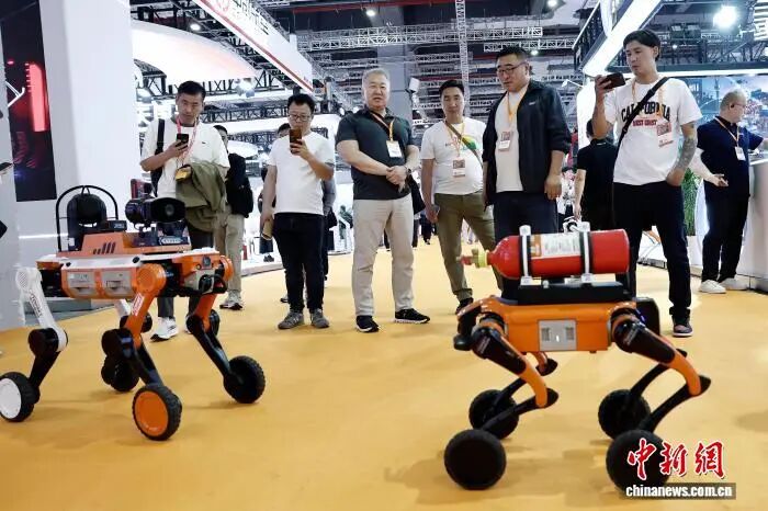 图为参观者了解机器狗产品信息。中新社记者 殷立勤 摄